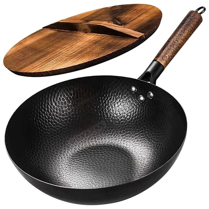 Wok Electric Flat - Padella Wok in Acciaio al Carbonio