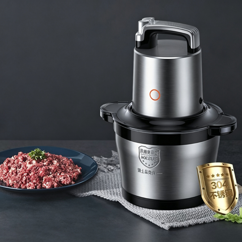 Food Processor Large - Tritacarne Elettrico 5L in Acciaio Inox,