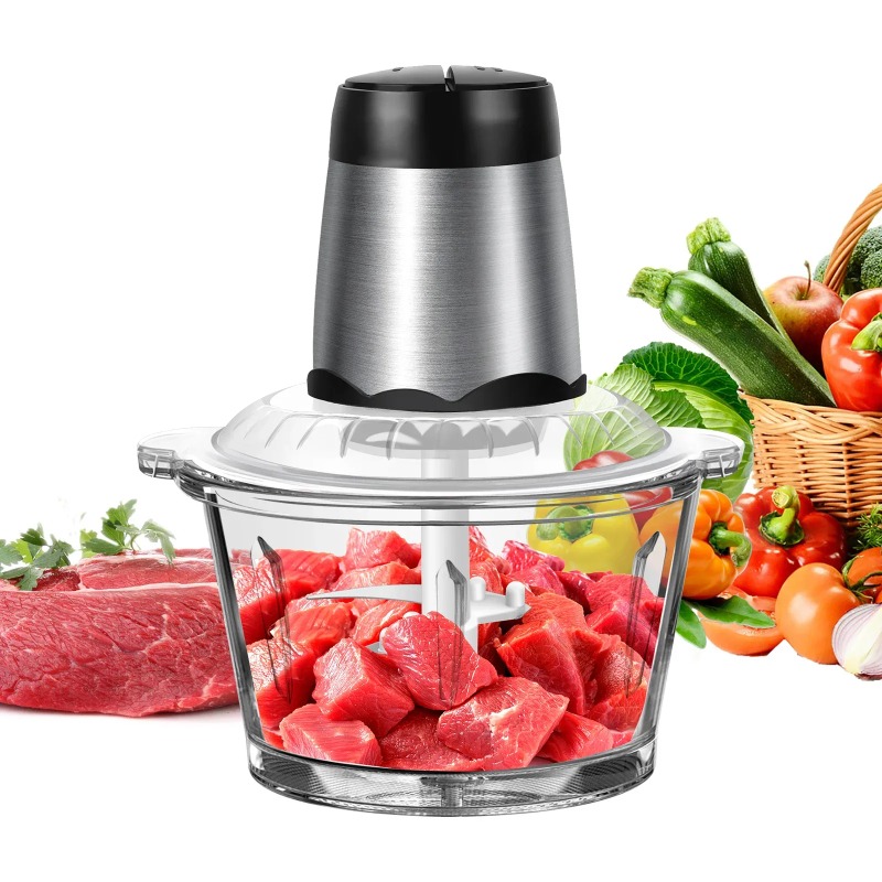 Food Processor Large - Tritacarne Elettrico 2L con Lame in