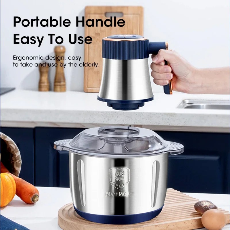 Food Processor Large - Tritacarne Elettrico 5L, Grande Capacità, Multifunzione,